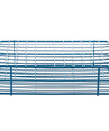 Front view of 96-Place Test Tube Rack For 16-17mm Tubes With Durable Wire Frame And Chemical-Resistant Blue Epoxy Coating Autoclavable