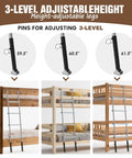Lightweight Aluminum RV Bunk Ladder With 4 Steps, 3 Fixed Height Settings (59.5, 60.5, 61.5 Inches), Anti-Slip Rungs For Safety, Easy Pre-Assembled Install, Perfect For Bunk Beds, Campers, Dorms, And Kids Rooms shown on bunk beds