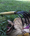15 Inch Garden Rake With 5 Prong Steel Head And Solid Wood Handle For Gardening Beach Combing And Soil Loosening Comfortable Grip