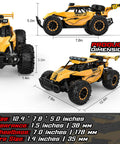 Monster 1 To 12 Scale RC Truck With LED Headlights Rechargeable Battery 33kmh Top Speed Off Road Beast dimensions illustration