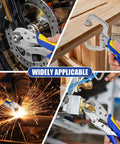 Heavy-Duty Locking Pliers Set With Curved Jaw Vise Grips And Needle Nose Pliers used in various applications such as welding and woodworking.