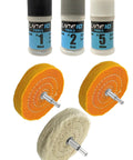 Metal Buffing And Polishing Kit For Drill With 4 Inch Buffing Wheels And 3 Step Polishing Compound For Aluminum Chrome And Stainless Steel Pro Grade Finish For Auto Wheels Rims Trim Jewelry And Golf Club Restoration.
