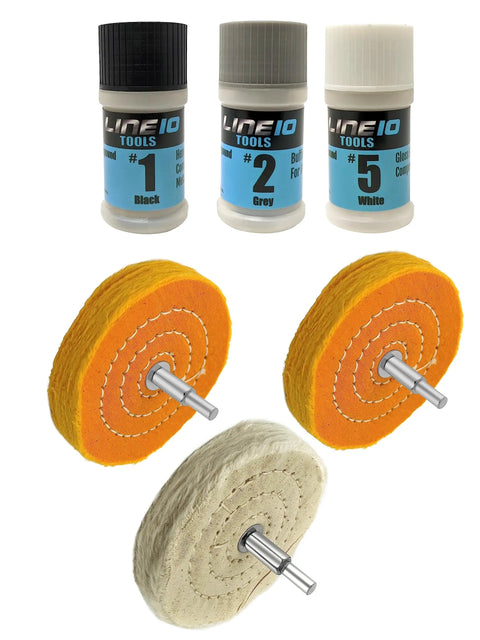 Metal Buffing And Polishing Kit For Drill With 4 Inch Buffing Wheels And 3 Step Polishing Compound For Aluminum Chrome And Stainless Steel Pro Grade Finish For Auto Wheels Rims Trim Jewelry And Golf Club Restoration.