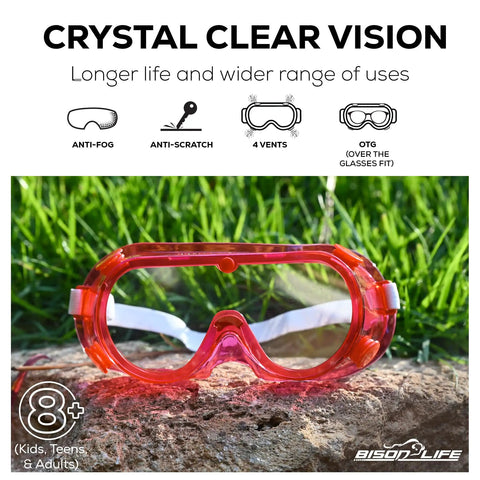 Badass Kids Safety Goggles With Ultra Clear Anti Fog Lenses And Impact Resistant Frame For Science Lab And Woodworking Crafts Comes In A Sweet 144 Bulk Case Pack on grass