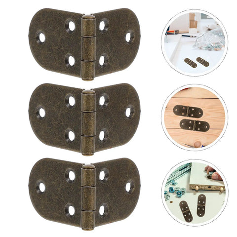 Four Pack 180 Degree Butterfly Cabinet Hinges With Round Edges Spring Loaded Folding Desk Flap Hinges For Furniture Doors