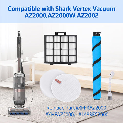 Soft Brush Roll Replacement And Filter Kit For Vertex DuoClean PowerFin Upright Vacuum AZ2002 AZ2000 AZ2000W product image