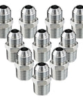 Ten Pack Hydraulic Hose Adapter Fittings Half Inch JIC Thirty Seven Degree Male To Half Inch NPT Male Straight Tube Connectors With Protective Cover Beefy Build Leak Proof Construction