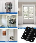 Top Notch Four Inch Ball Bearing Door Hinges In Deep Matte Black With Full Fastener Kit For Buttery Smooth Heavy Duty Exterior Gate And Fence Swing Install Featuring Rounded Or Square Corner Styles Built Tough For Reliable Daily Use.