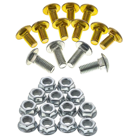 Bolts and nuts from Xtreme Mulching Kit for 54 Inch Decks With Three Mulching Blades Plug and Mounting Hardware For Ultima ZTX Series Zero Turn Mowers OEM Part 19B70065100 Replacement