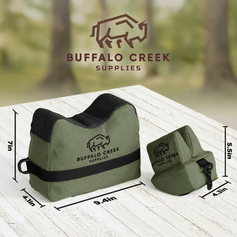 All Weather Front And Rear Shooting Bag Combo For Target Practice And Bench Rest Use Durable Olive Drab Bags For Hunting AR-15 AR-10 Shotgun And Pistol Unfilled And Ready To Fill