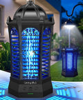 Outdoor And Indoor 3 In 1 4500V Mosquito Killer With Camping Light and Cordless Rechargeable Power, black housing, UV light