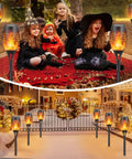 6 Pack Solar Flickering Flame Torches Waterproof Outdoor Garden Lights For Yards Patio And Pathway Decor With Realistic Flame Effect Easy Setup Dope Glow Sun Powered around children in Halloween costumes