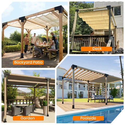 All In One Heavy Duty Pro Grade Pergola Brackets Kit For 4x4 Posts Includes 3 Way Corner 4 Way Center And Post Base Set 2mm Steel Hardware Fits 3.6 By 3.6 Inch Posts Built To Last For Patio Gazebo Backyard Build