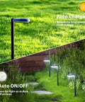 Outdoor Solar Path Lights Waterproof Landscape Pathway Lighting Kit With 6 Cool White SMD LEDs. Day and night usage.