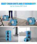 Beast 800 CFM Hepa Air Scrubber with four-stage filtration and stackable design shown in home and industrial settings.