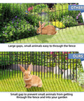 Comparison showing effectiveness of 25 Pack No Dig Garden Animal Barrier Fence Kit 17 Inch High By 27 Ft Long