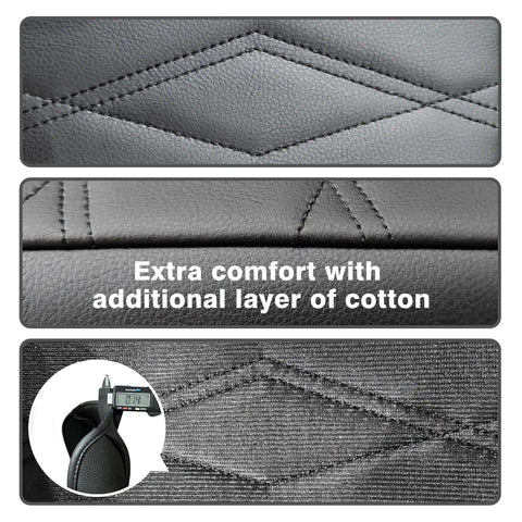 Close-up detail of Center Console Armrest Cover For Volkswagen Atlas And Cross Sport 2024 To 2026 Premium Vegan Leather