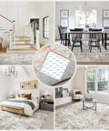 Different rooms showcasing the Anti Slip Rug Tape For Hardwood Floors 12 Pack Rug Grips White Rug Stickers That Grip Rubber Backed Rugs.