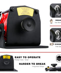 12V 3000Lbs Winch With Synthetic Rope For ATV UTV Off Road Beefy Workhorse controls and features, close-up angles