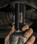 Mechanic using Half Inch Drive Metric Deep Impact Socket Set Workhorse For Tough Jobs CrV 6 Points 11 Socket Kit in action