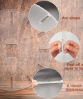 No Sweat 12 Inch Circle Clock Router Template For DIY Woodworking Crafts showing arc shape, 0.19 inch thickness, and film removal.