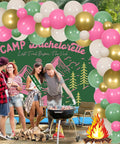 Camp Bachelorette Balloon Garland Arch Kit With Sage Green Backdrop And Sash For Lake Hiking Bridal Shower And Engagement Party Decor