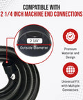Heavy Duty Vacuum Hose Replacement 15 Foot Crushproof Industrial Grade Extension For Wet Dry Vacuums With 2.25 Inch Connector