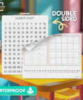 Flexible Whiteboard Sheets 9 By 12 Inches Dry Erase Set For Math Manipulatives Including Number Chart Ten Frame And Number Line Ideal For Classrooms Double-sided view
