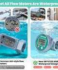 Waterproof 1.5 Inch Digital Fuel Flow Meter With EMI Protection Inline NPT Thread for liquid measurement comparison.