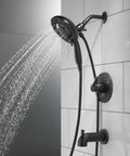 Matte Black Shower Trim Kit With Single Handle For A Reno Ready Upgrade, Pressure Balance Valve Keeps Temperature In Safe Range, 5.00 GPM At 80 PSI, Universal Valve Not Included, Shower Fixture Only