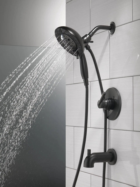 Matte Black Shower Trim Kit With Single Handle For A Reno Ready Upgrade, Pressure Balance Valve Keeps Temperature In Safe Range, 5.00 GPM At 80 PSI, Universal Valve Not Included, Shower Fixture Only