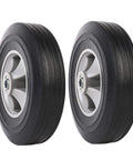 Two Pack Flat Free Ten Inch Solid Rubber Tires And Wheel Set For Hand Trucks Dollies And Wheelbarrows Five Eighths Inch Axles