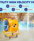 High Velocity Utility Blower And Fume Extractor Portable Exhaust Vent Fan 1300W Power 6180 CFM in industrial setting