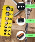 Dead On Portable Drill Bit Guide Metric Hole Template For Woodworking Jobsite Pro Grade Reusable Plastic Alignment Jig on wooden surface