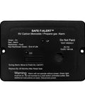 Compact Flush Mount Black Rv Lp And Carbon Monoxide Alarm Featuring Propane Detection inside a slim black housing with indicator lights.