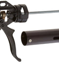 Black TS16-60 Manual Cartridge Gun for Precision Caulking 6 Oz Capacity with smooth trigger and quick change nozzle.