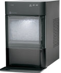 Countertop Nugget Ice Maker With WiFi Connectivity For Smart Home Kitchens Fast Chewy Ice On Tap Black Stainless Finish Compact Ice Machine