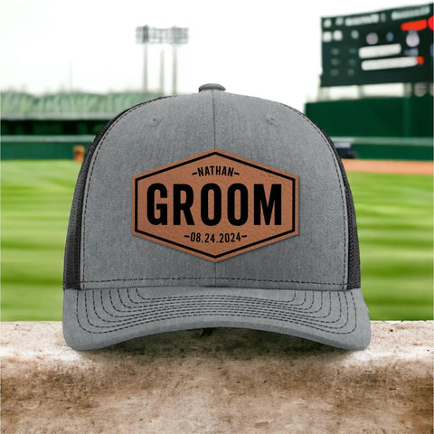 Groom Gifts For Men Customizable Groom Squad Hat Sets From 3 To 10, Personalized Will You Be My Groomsman Trucker Hat, gray