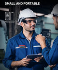 Two technicians with Auto Ranging Digital Multimeter With 10000 Counts TRMS Color LCD Screen Measures Voltage Current Resistance Capacitance