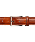Mens Belt With Double Stitch Detailing And Genuine Leather In Tan, Size 40, Built To Last For All Day Everyday Wear, Dress Or Casual Looks.