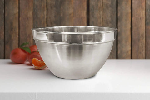 V Shaped Stainless Steel Mixing Bowl, 3 Quart Capacity, Deep Bowl Design To Cut Splatter, Polished Finish, Ideal For Prep Work