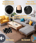 Heavy Duty Rubber Chair Leg Tips With One Inch Interior Non Slip Floor Protectors on furniture legs in a living room setting.
