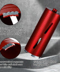 Front view of SALI red diamond core drill bit, 2.5 inch diameter, 5/8-11 thread, laser-welded segments.