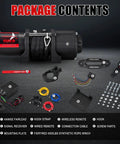 12V Electric Winch With Synthetic Rope 4500Lbs Wireless Towing Kit Package Contents