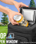 Top Shelf Insulated Golf Cart Cooler Bag Keeps Twelve Cans Bone Cold All Day With Leakproof Build And Heavy Duty Zippers Perfect For Push Carts And Stays Hella Chill with easy access opening.