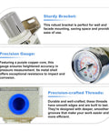 EcuoPix AR2000-02 air regulator with 1/4 inch port, 0-150 PSI gauge and mounting bracket
