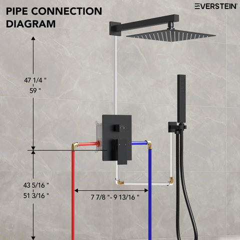 Top Shelf 10 Inch Rainfall Shower System With Adjustable Handheld Spray And Wall Mount Valve In Slick Matte Black Finish For Heavy Duty High Pressure Bathroom Upgrades