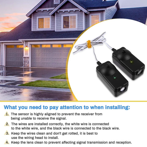 Universal Garage Door Safety Sensor Kit Replacement for Craftsman Chamberlain LiftMaster Openers Made After 1997 Easy Install and Quick Reprogramming Durable Magnetic Sensor Pair
