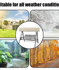 Swing Canopy Replacement Cover For Outdoor Porch And Patio 64.57 By 44.89 By 5.9 Inches Waterproof Windproof Sunshade Beige in all weather conditions