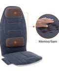 Cozy Massage Seat Cushion with Heat and Memory Foam Neck and Lumbar Support, 10 Vibration Motors, shown with memory foam detail